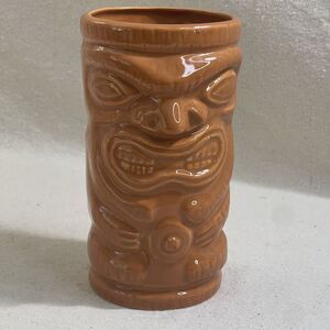 Orange Tiki Mug Hawaii Polynesian Luau Large 24oz Ceramic Cup USA‎ Souvenir Vaca